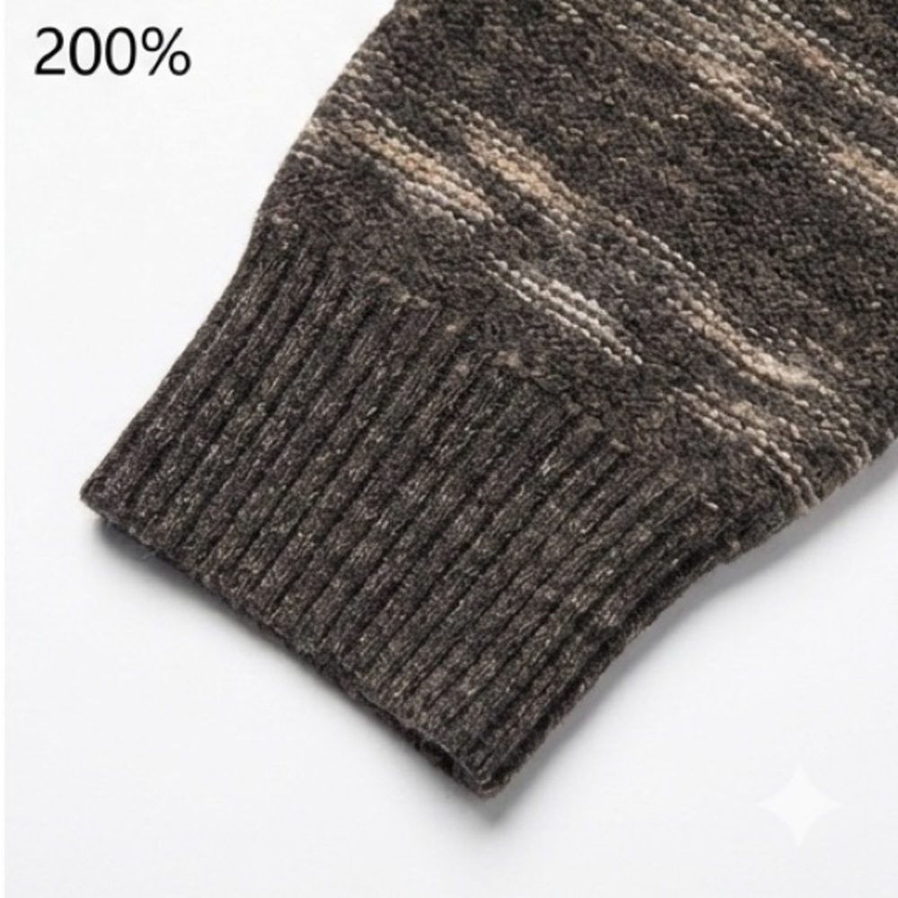 Zegna Lightweight Wool Blend V-Neck in an Earthy Multi-Tonal Knit - Size 50/M - Picture 14 of 14